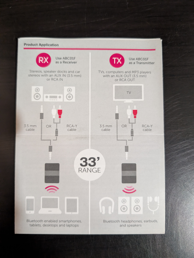 AluraTek Bluetooth Audio Receiver & Transmitter - photo 3