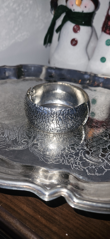 Silver Tone Wide Cuff Bracelet