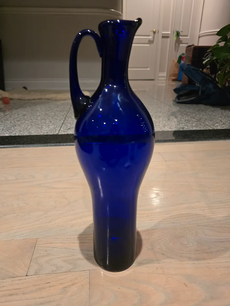 Cobalt Blue Glass Pitcher Vase image indicator(2)