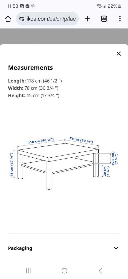 IKEA LACK Coffee Table - White Stained Oak - photo 4