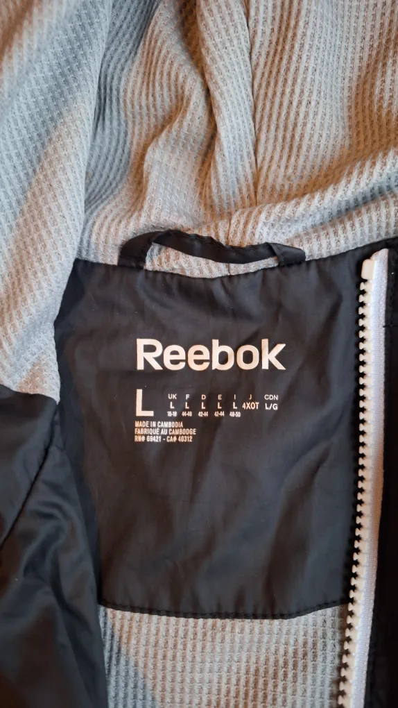Men's Reebok Black Windbreaker Jacket Size Large image indicator(2)