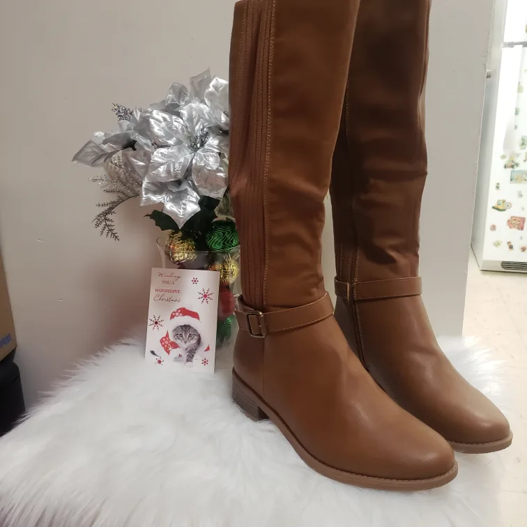 Brand new Women's  Elastic Low Flat Heel Boot image indicator(3)