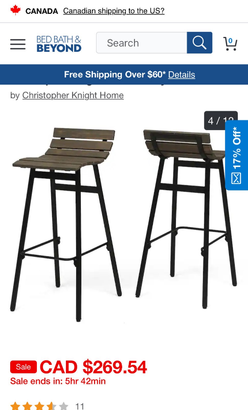 Set of 4 Bar Stools - photo 4
