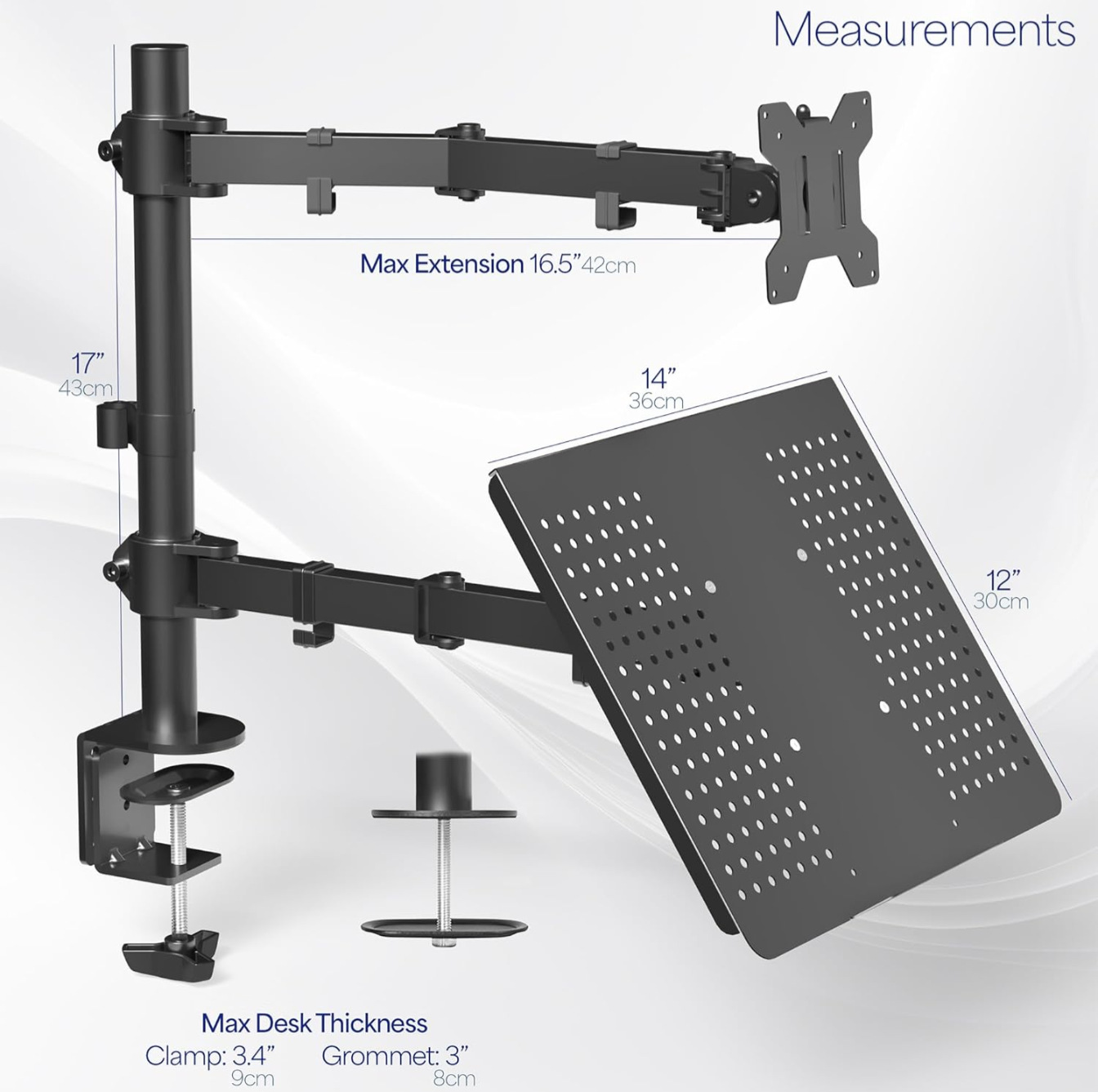 Monitor + Laptop Mount