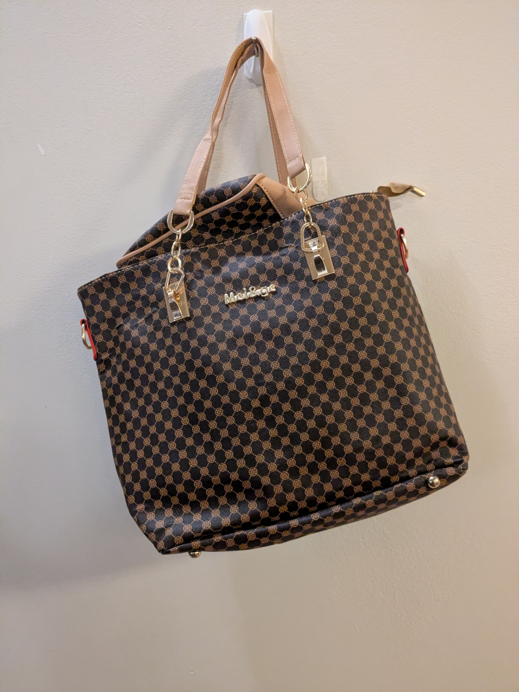 Brown and Black Tote Bag