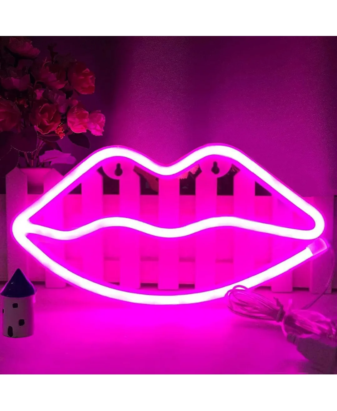 Pink Neon Lips Sign Light image indicator(5)