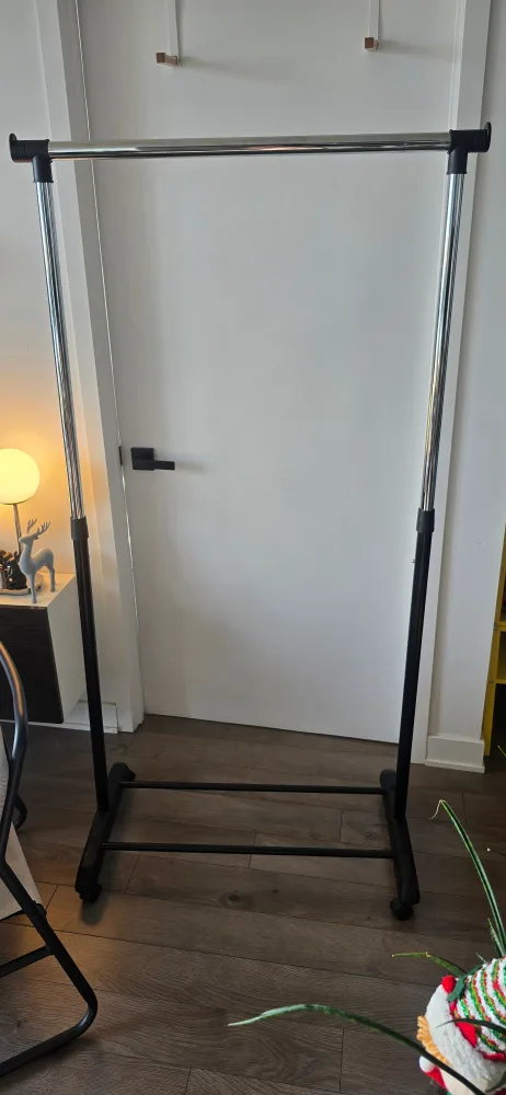 Adjustable Garment Rack Black & Chrome with Wheels thumbnail