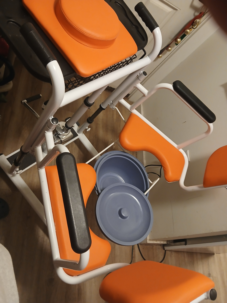 Transfer Chair With Tray and Commode