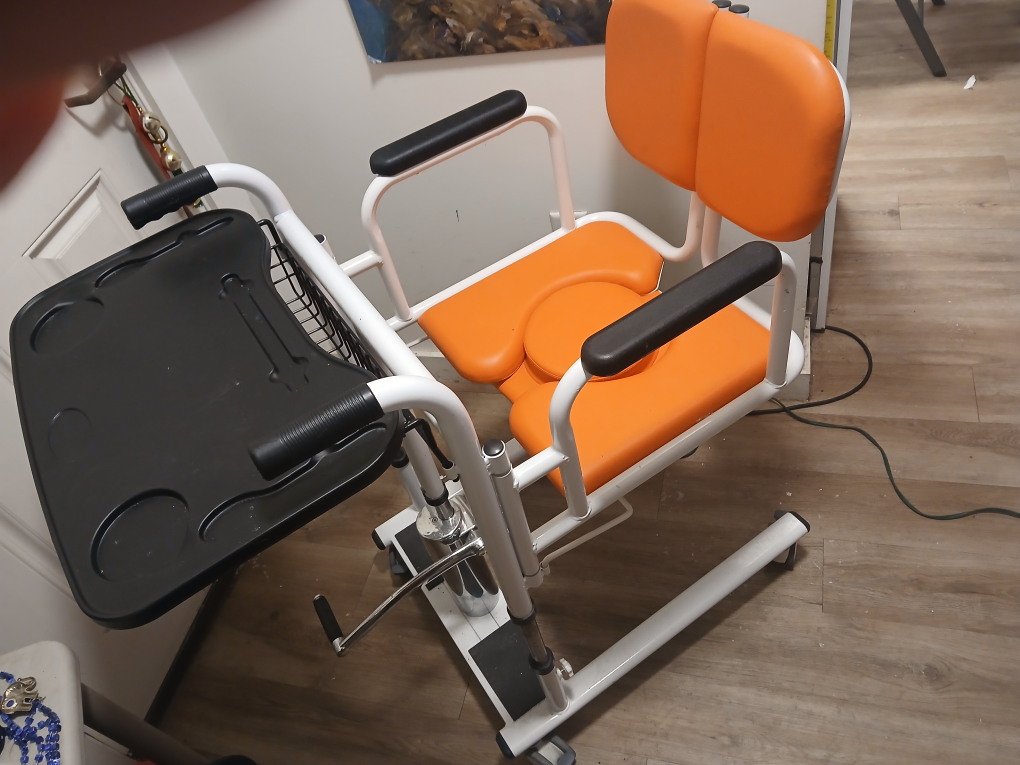 Transfer Chair With Tray and Commode - photo 2