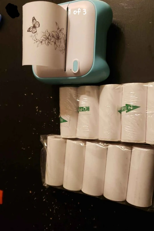 Portable Mini Printer with 10 Rolls of Paper