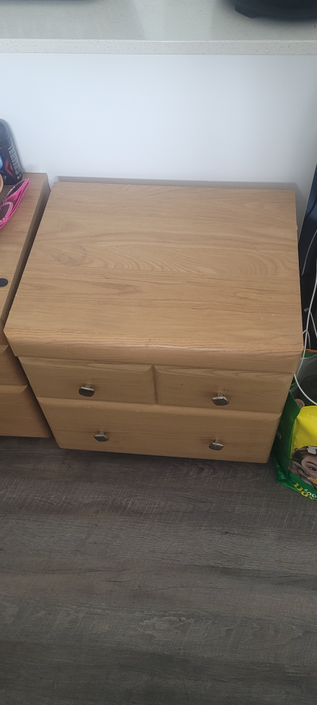 Wooden Nightstand with 2 Drawers