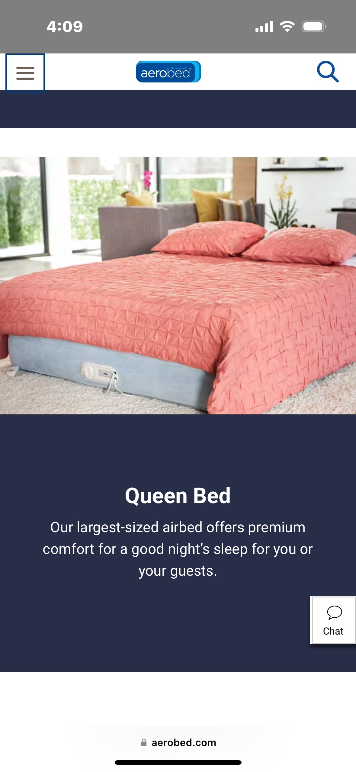 Aerobed queen size no pump needed blow up mattress - photo 3