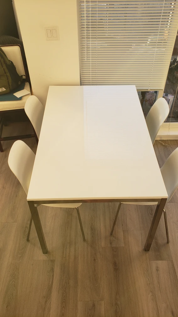 Ikea Torsby Table + 4 Ikea Broringe Chairs, White - photo 2