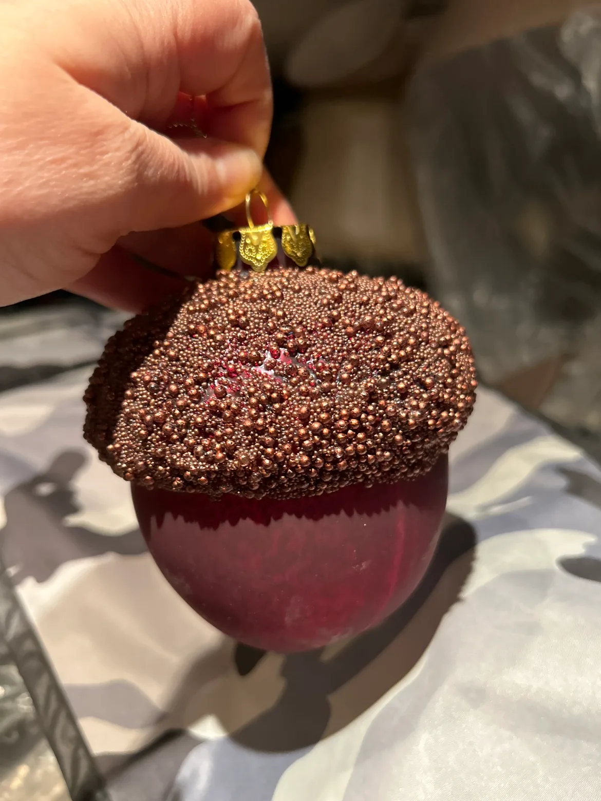 New Set of 2 Acorn Christmas Ornaments image indicator(2)