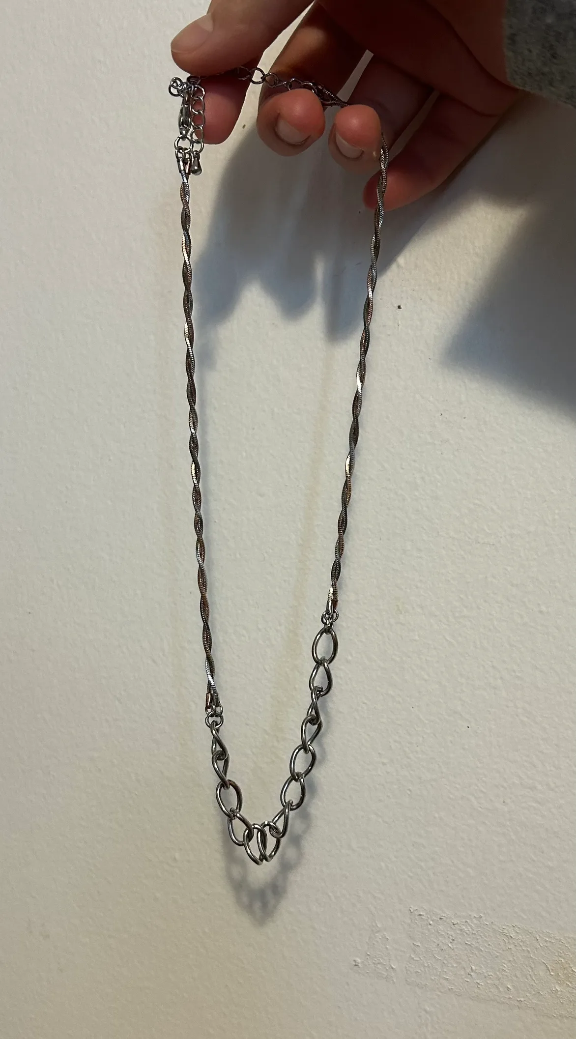 Silver and rose gold chain necklace thumbnail