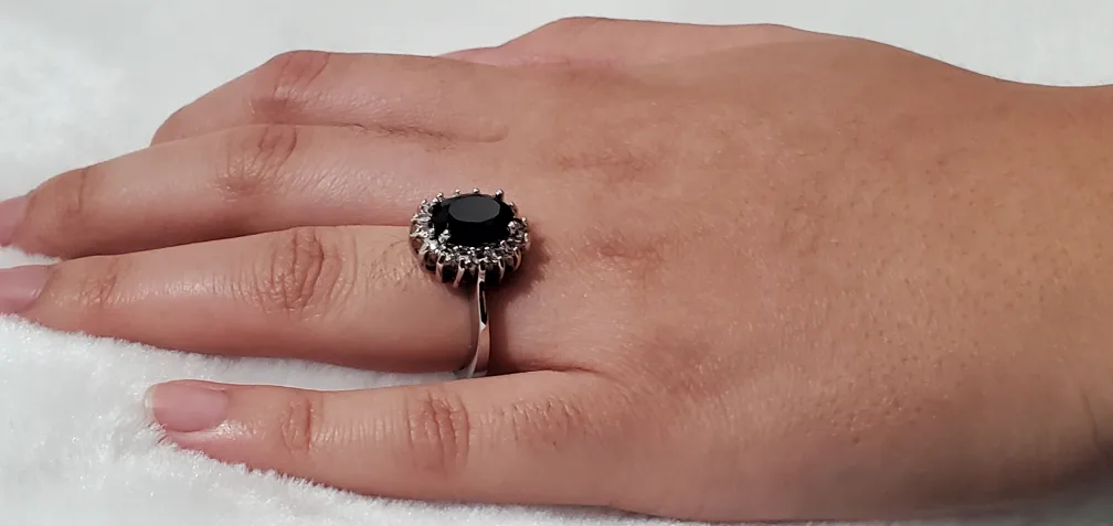 M&S Platinum Plated Blue Sapphire Ring image indicator(4)