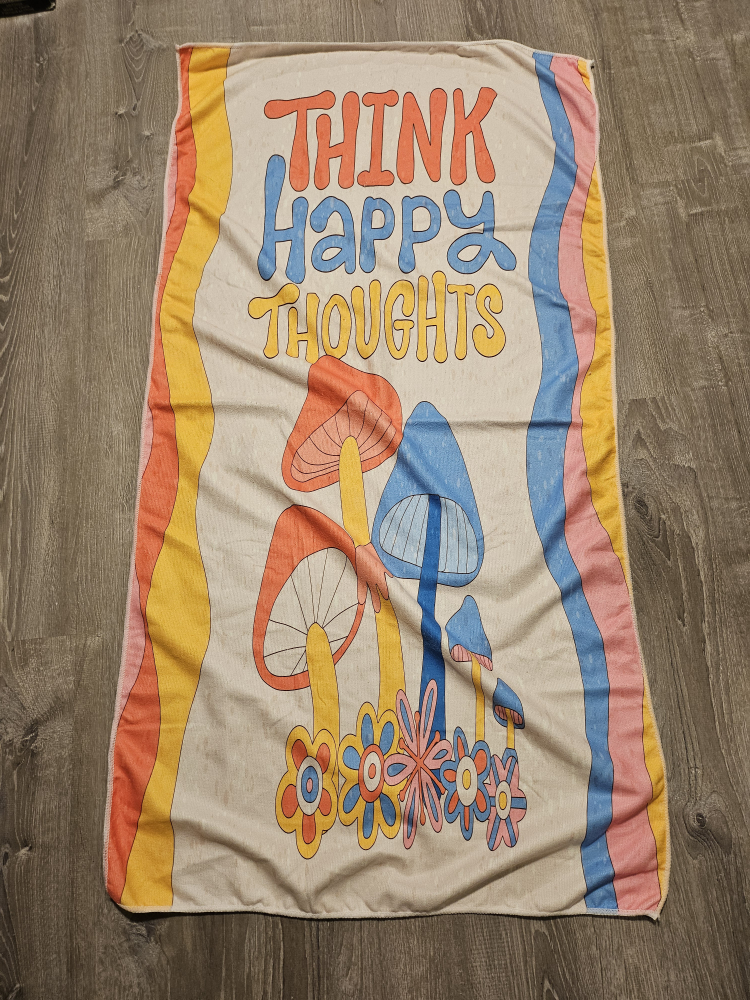 Quick dry beach towel 🍄mushroom and flowers