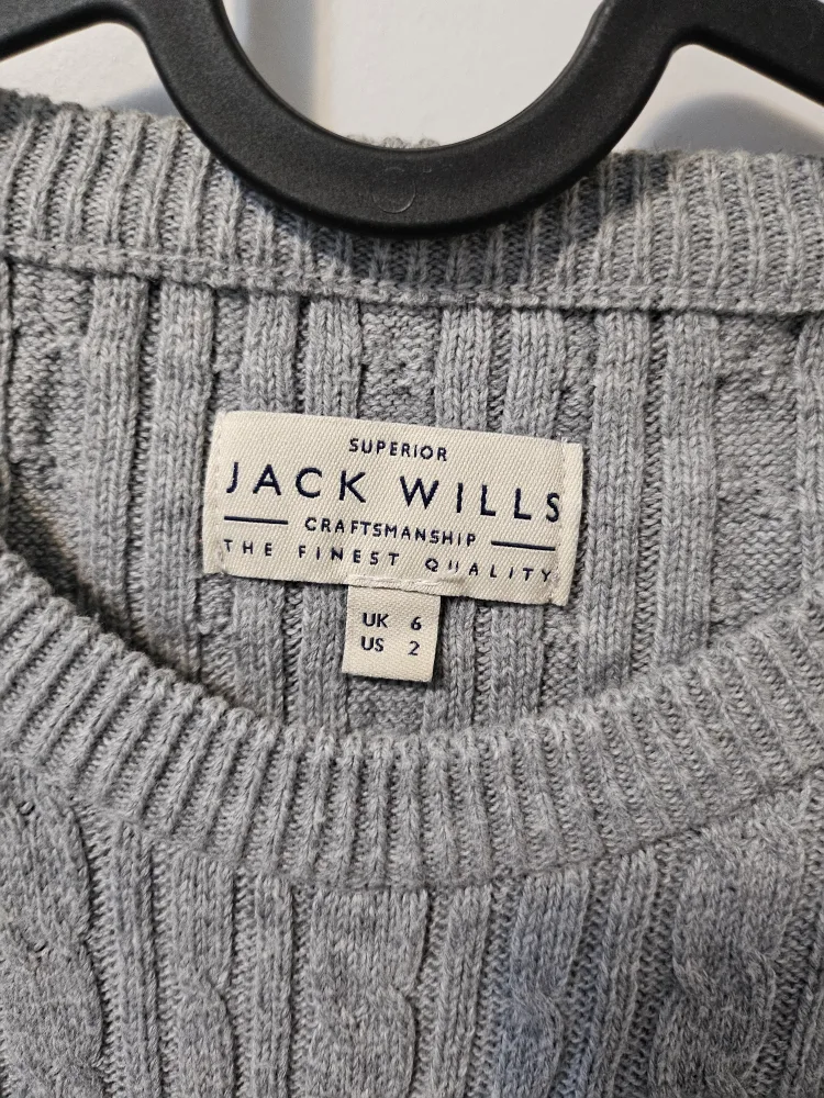 Jack Wills Grey Cable Knit Sweater image indicator(4)