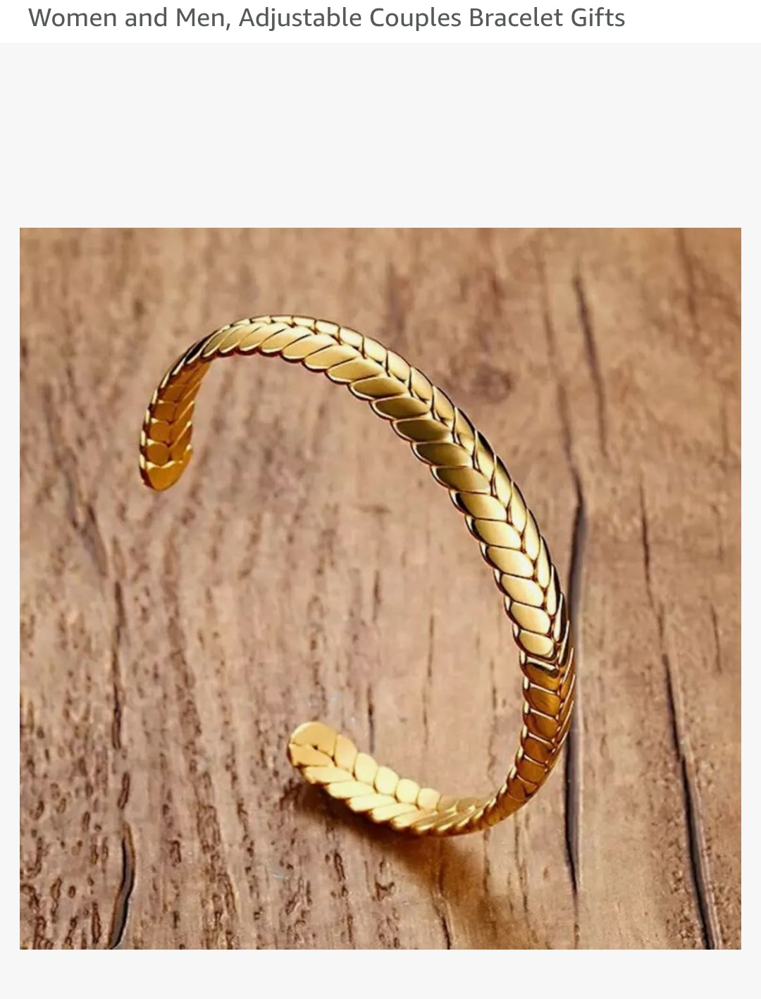 Capital Charms 18k Gold Plated Braided Unisex Open Cuff Bracelet