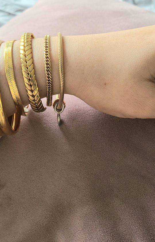 Capital Charms 18k Gold Plated Braided Unisex Open Cuff Bracelet - photo 5
