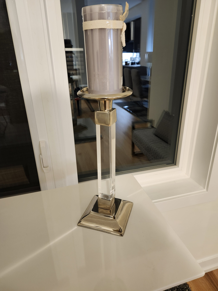Silver and Clear Candle Holder