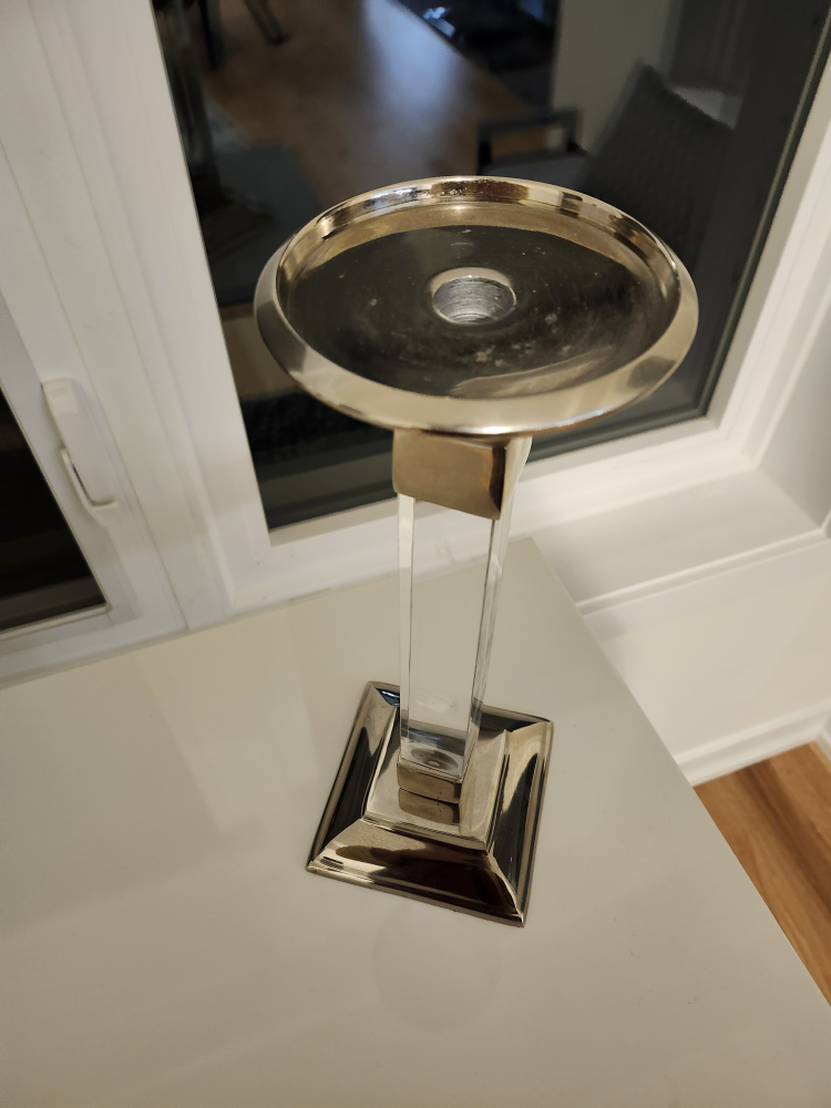 Silver and Clear Candle Holder - photo 2