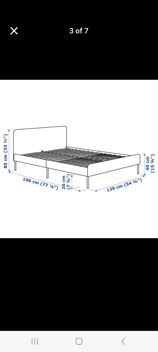 ikea slattum upholstered bed frame with Vadso spring mattress - photo 3