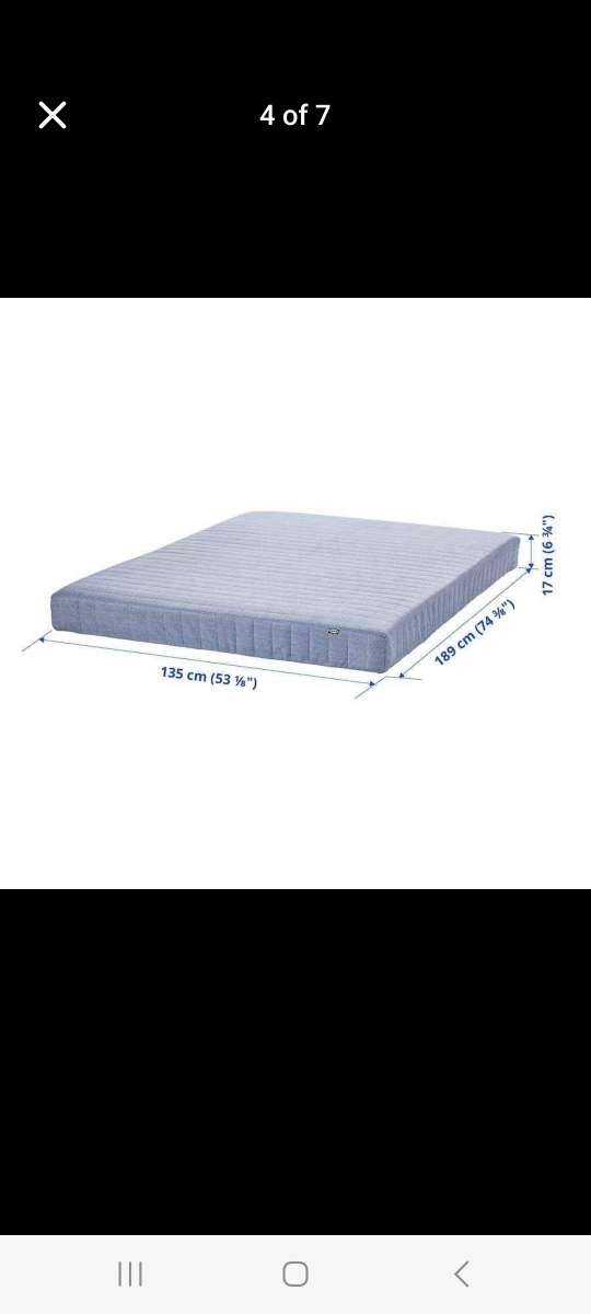 ikea slattum upholstered bed frame with Vadso spring mattress - photo 4