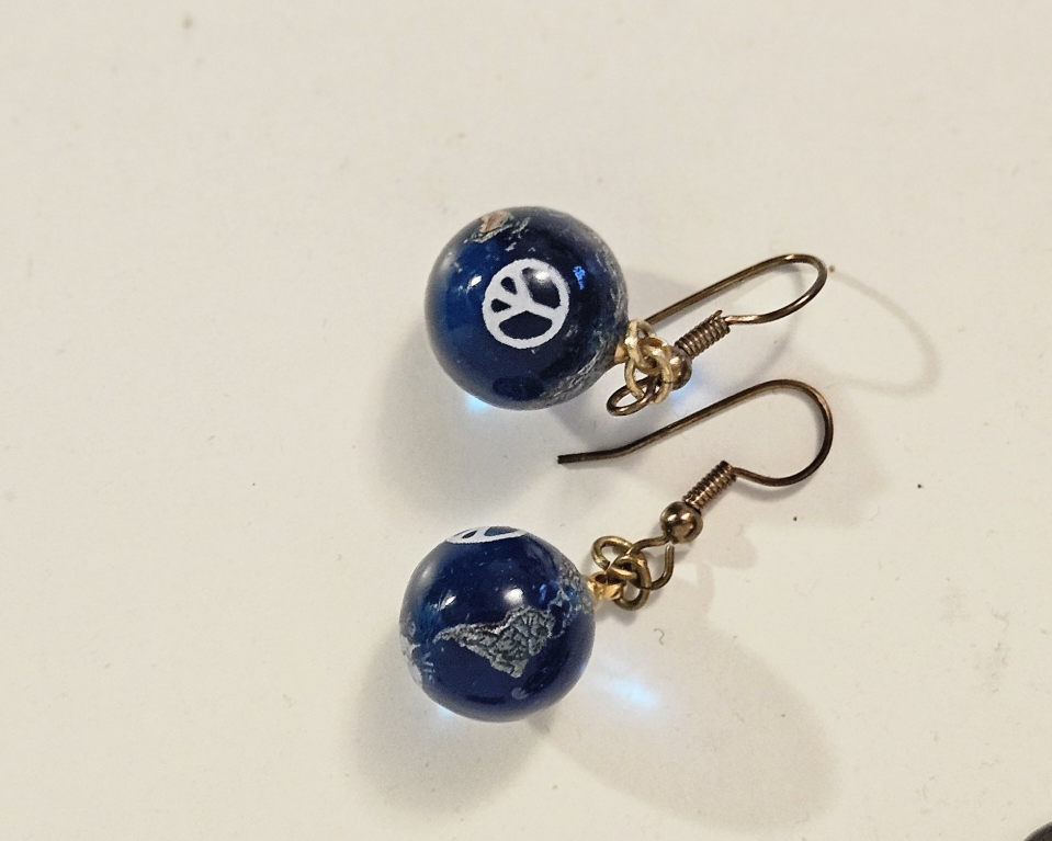 Peace Sign Globe Earrings - photo 4