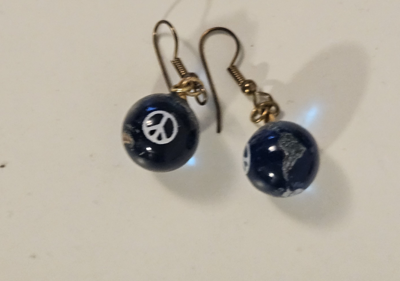 Peace Sign Globe Earrings - photo 3