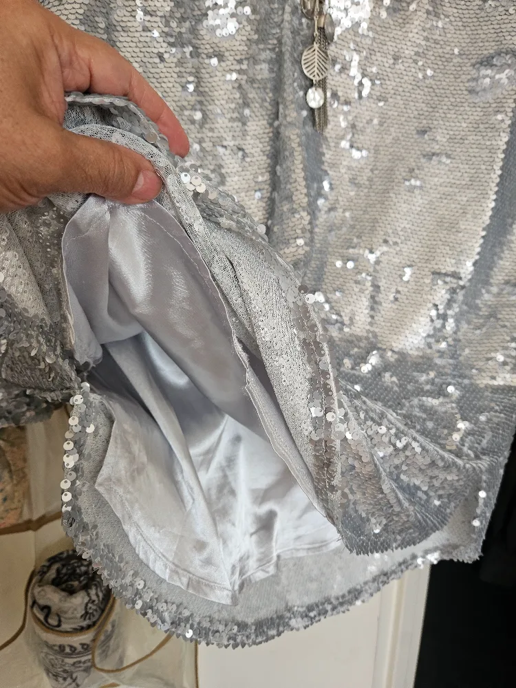 Silver Sequin Long Sleeve Shirt image indicator(3)