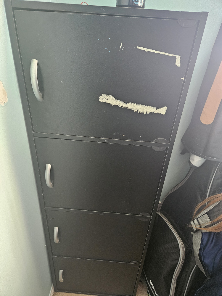 Black 4-Door Cabinet