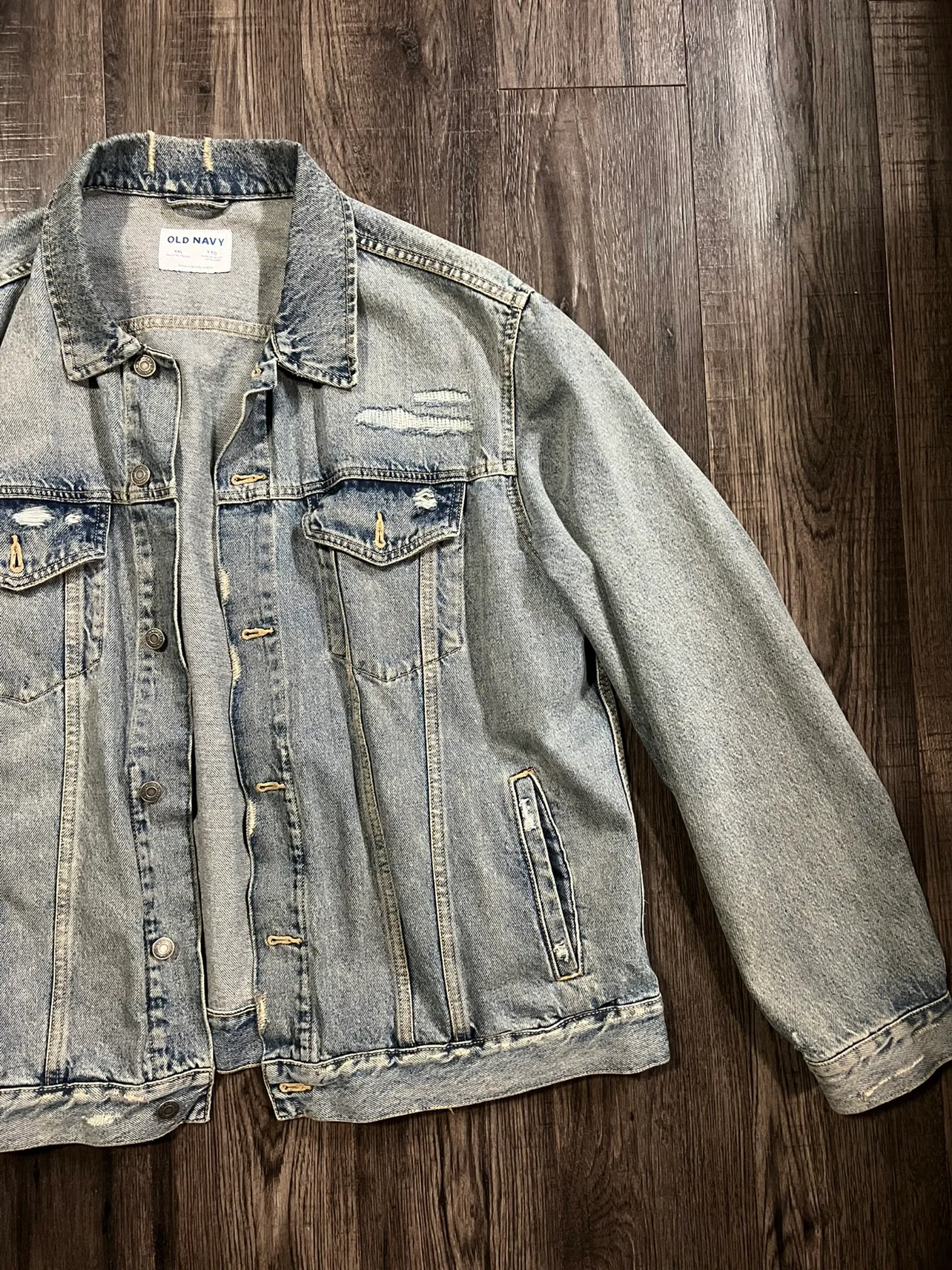 Distressed denim jacket - size XXL image indicator(3)