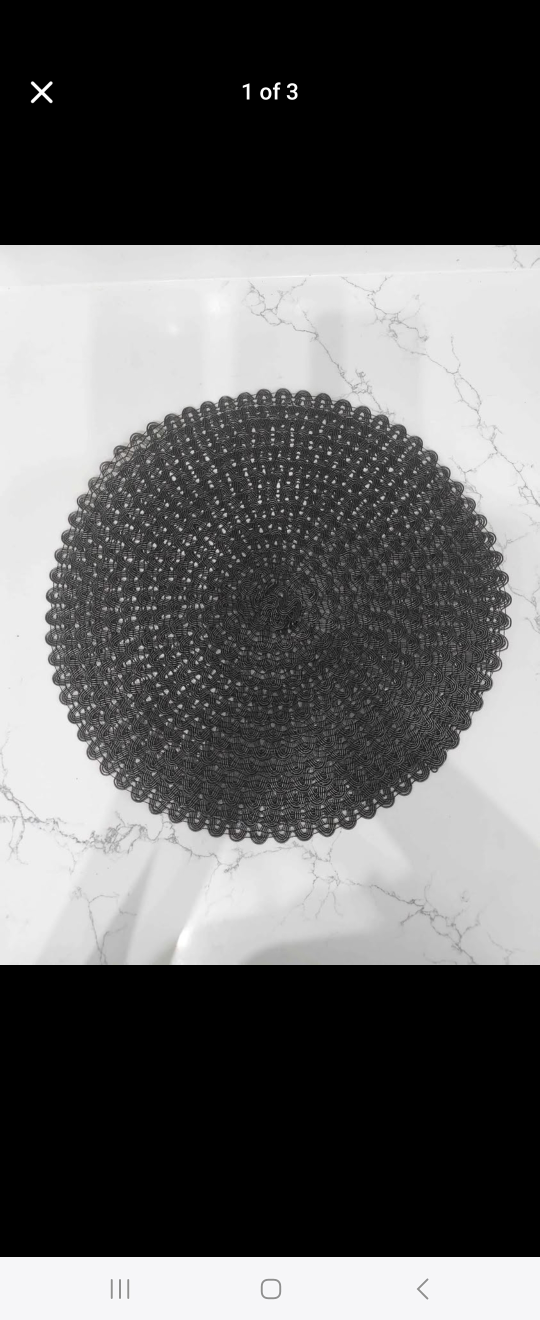 Black Round Placemat