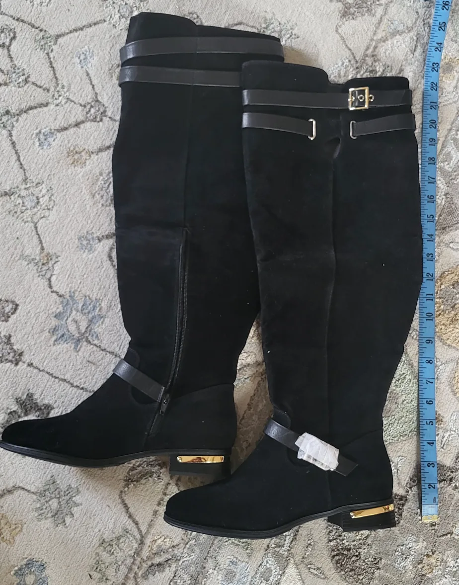 Black Knee High Buckle Boots image indicator(2)