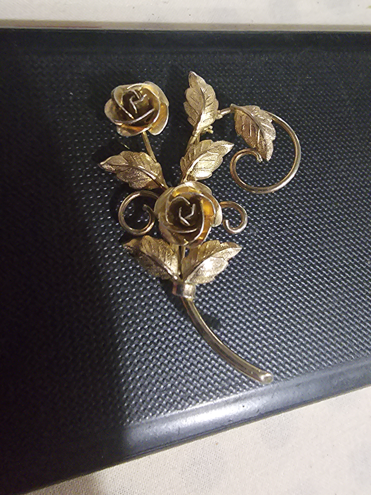 Vintage Bond Boyd sterling Rose Brooch
