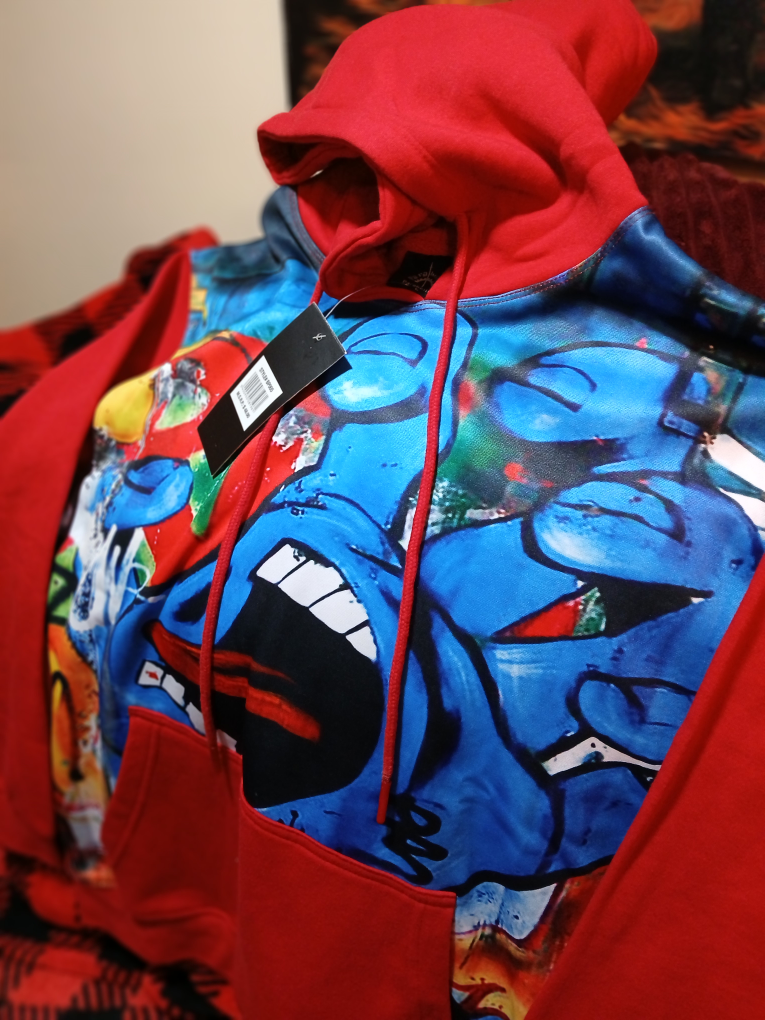 Red and Blue Graphic Print Hoodie - photo 2