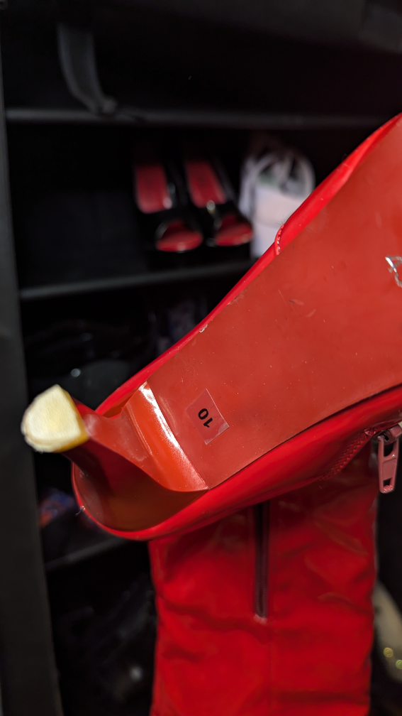 Red Thigh High Boots Size 10 - photo 2