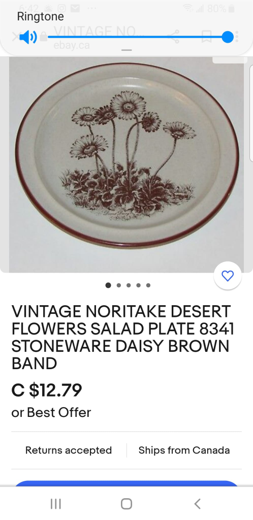 Vintage Noritake Flowers  Stoneware Daisy Brown Band - photo 2