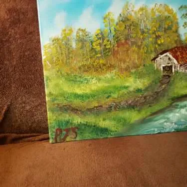 Original Oil Painting, Barn, Landscape, PJS image indicator(4)