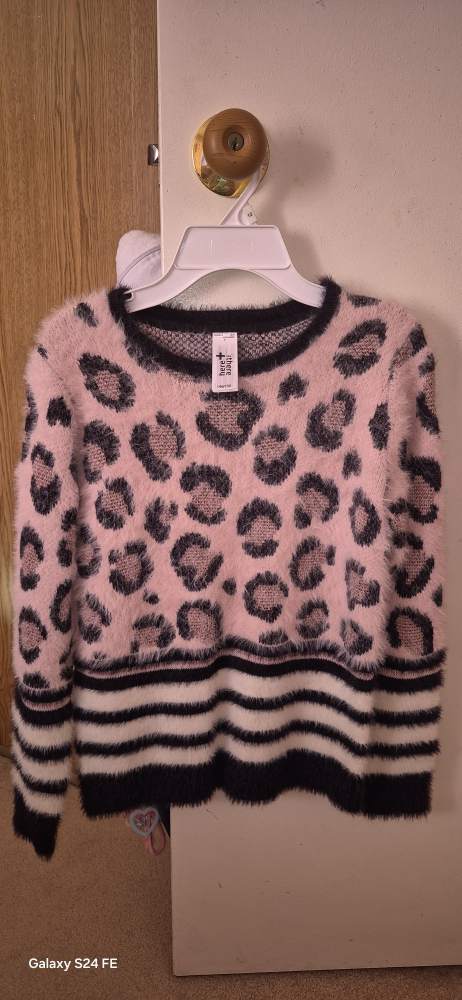 Pink and Black Leopard Print Fuzzy Sweater #freecycle - photo 2