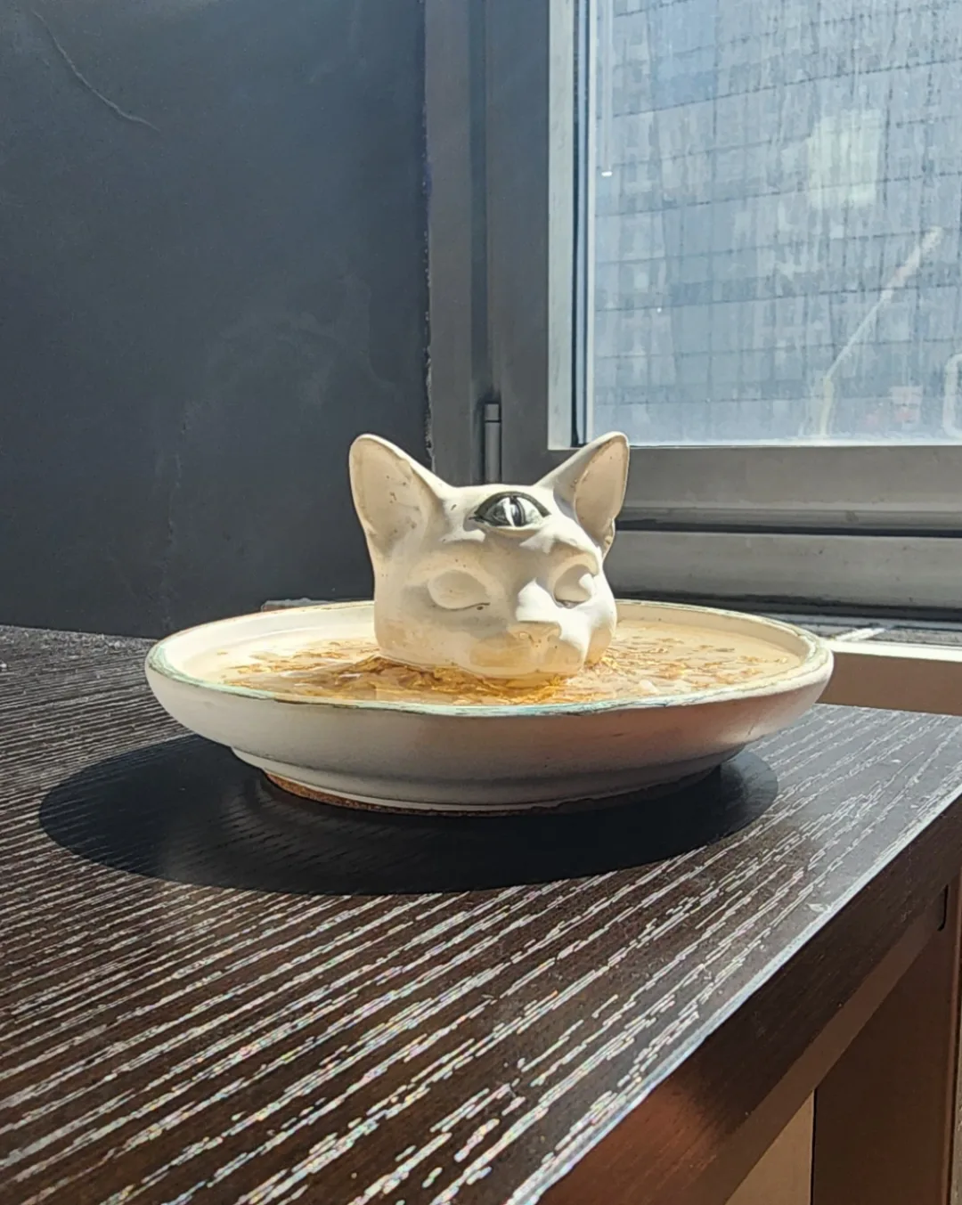 Cat Insense Holder with Moonstone Imbedded thumbnail
