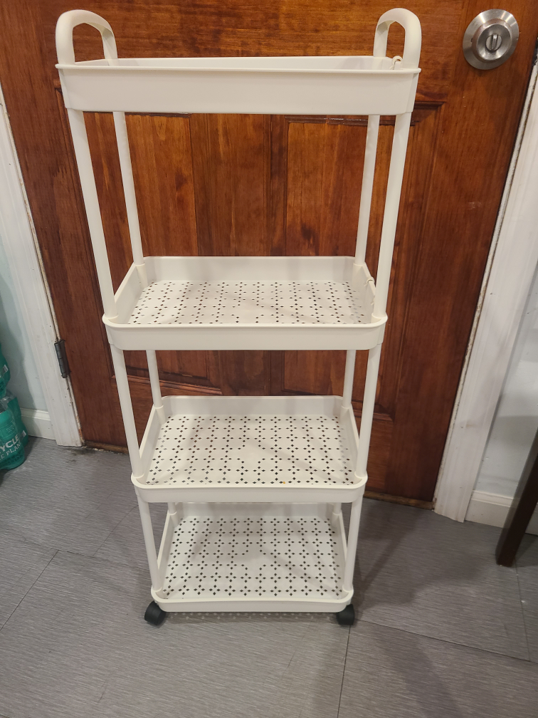 White 4-Tier Rolling Utility Cart - photo 2