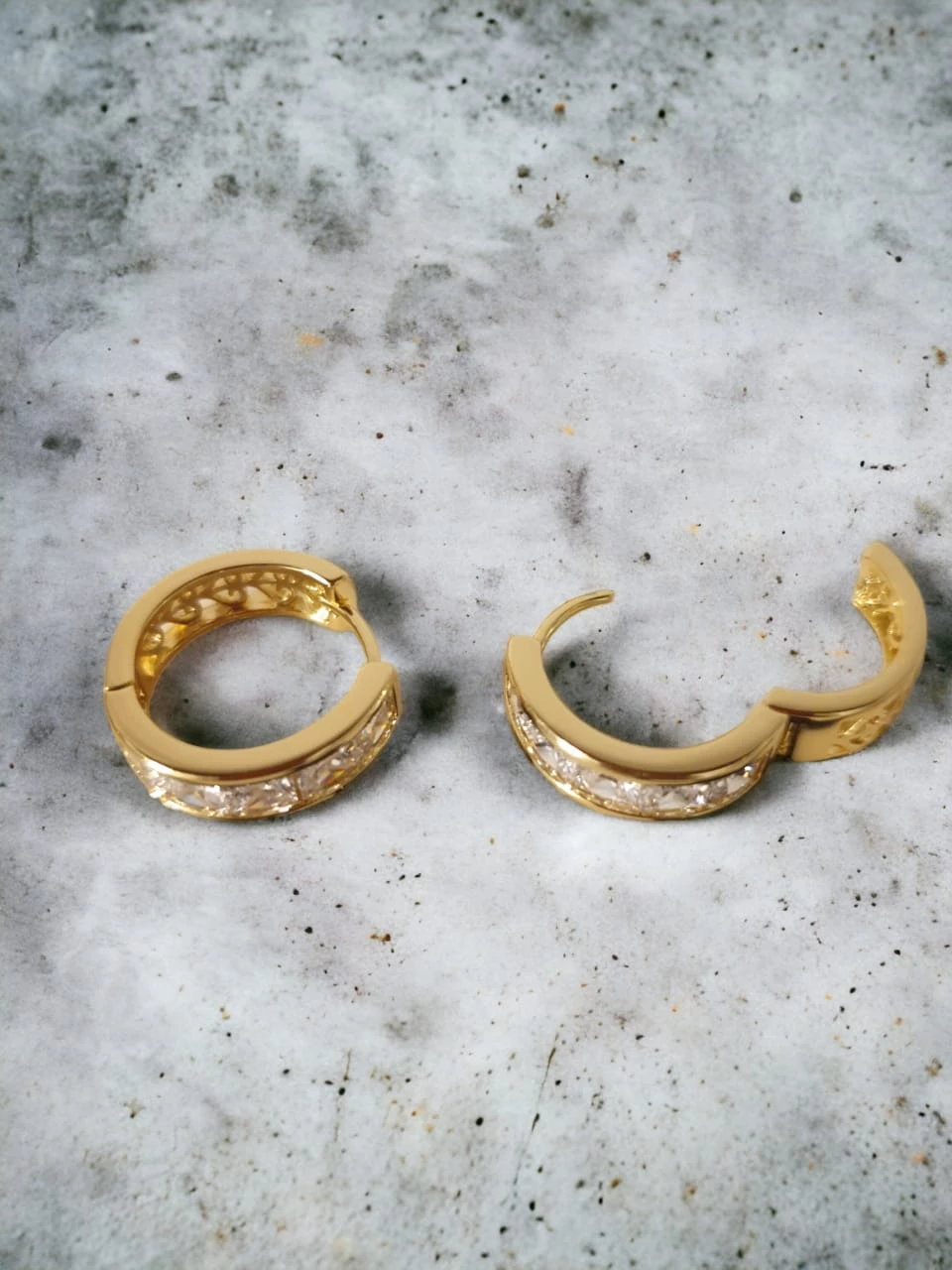 Romanian Gold Crystal Hoop Earrings - photo 2
