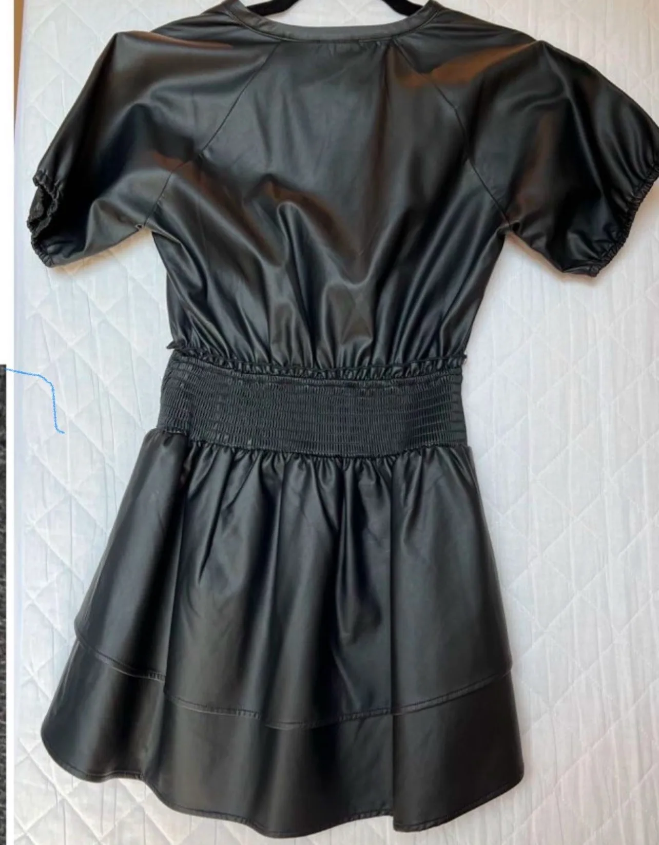 Black Faux Leather Mini Dress image indicator(2)