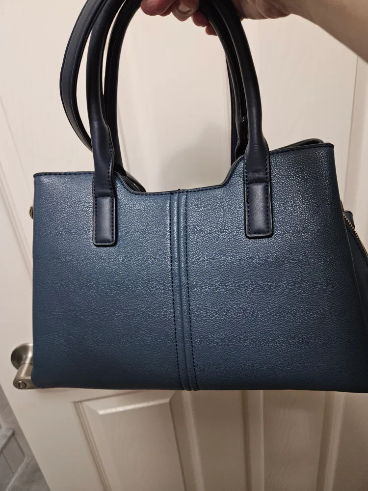 Blue leather handbag image indicator(2)