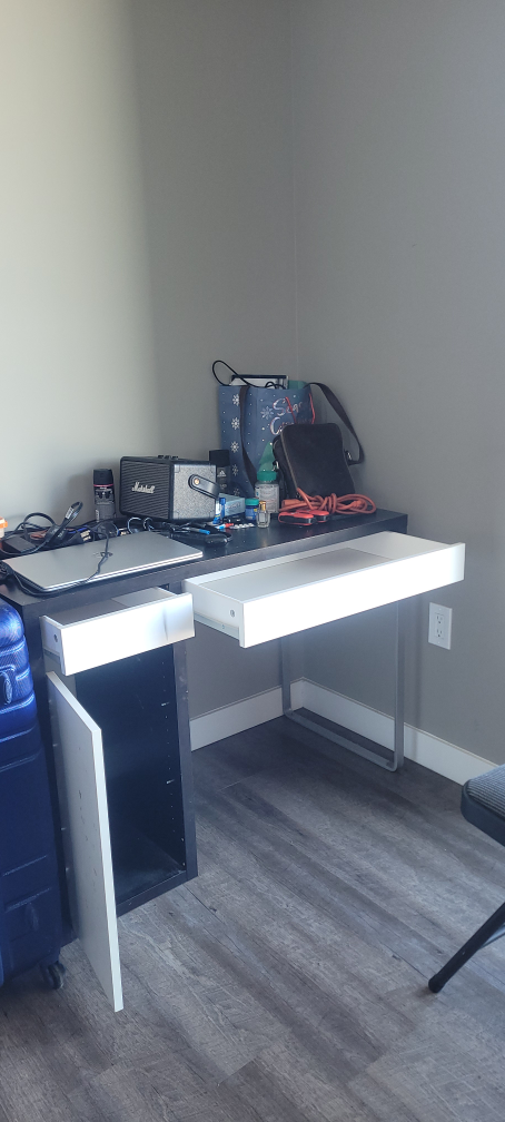 Black and White computer desk with Drawer - photo 3