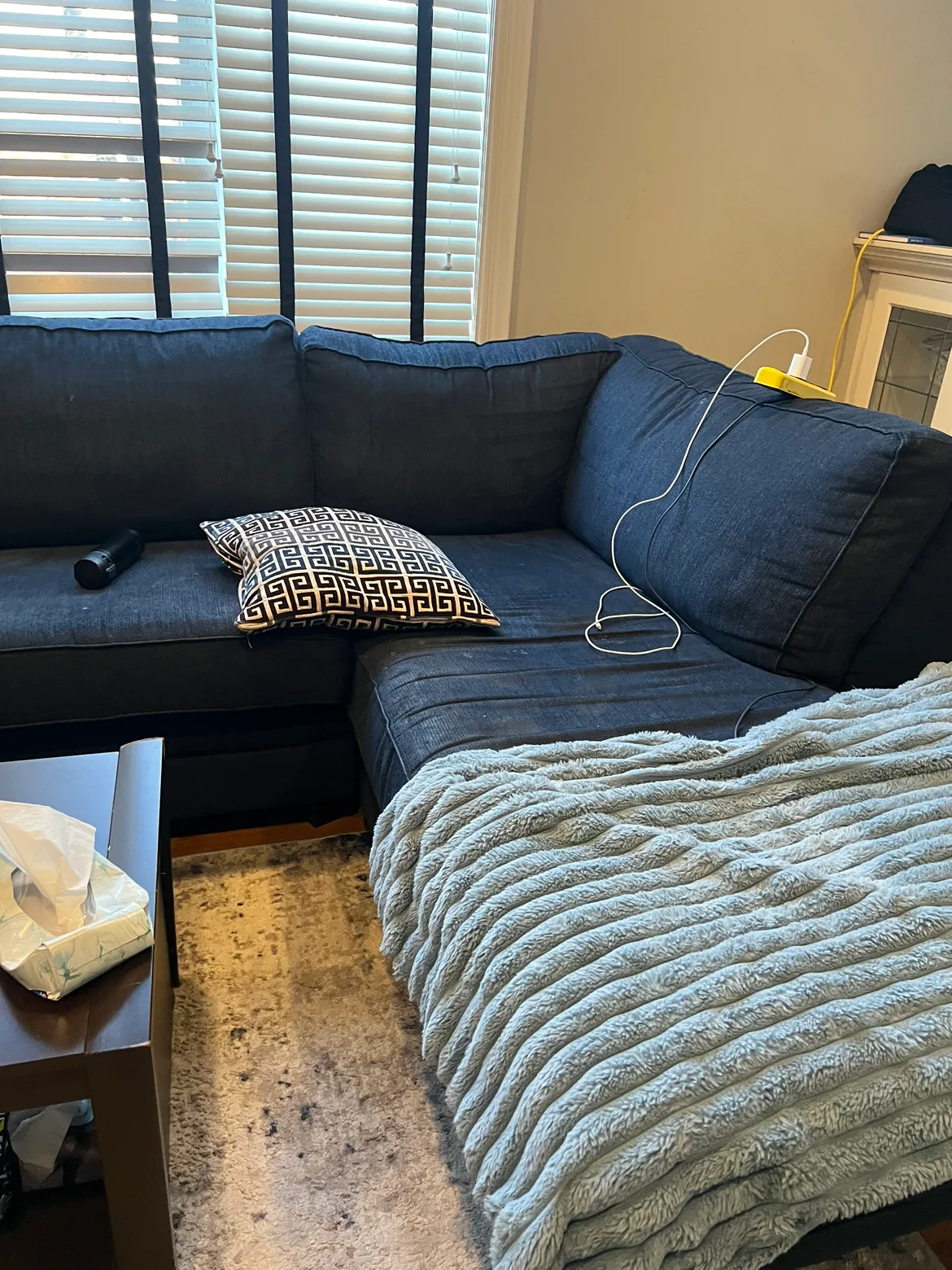 Dark Blue Sectional Sofa image indicator(3)