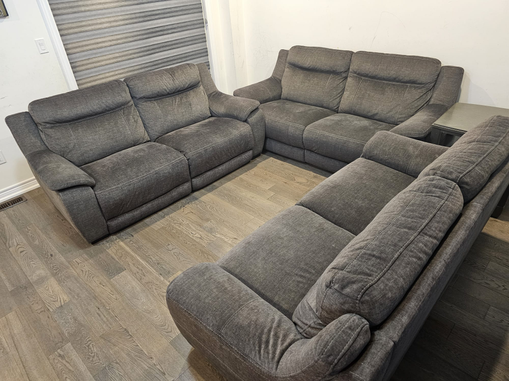 Grey Sectional Sofa 3 pc