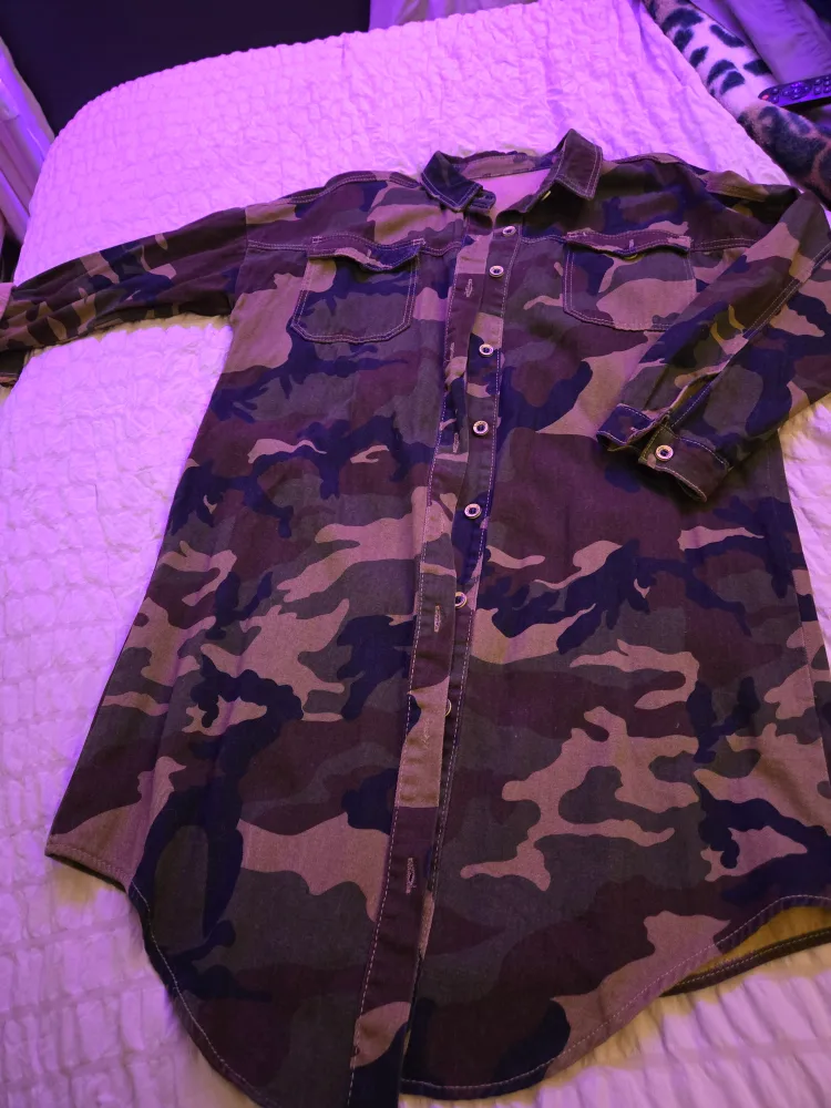Camouflage Long Sleeve Button Up Shirt image indicator(2)